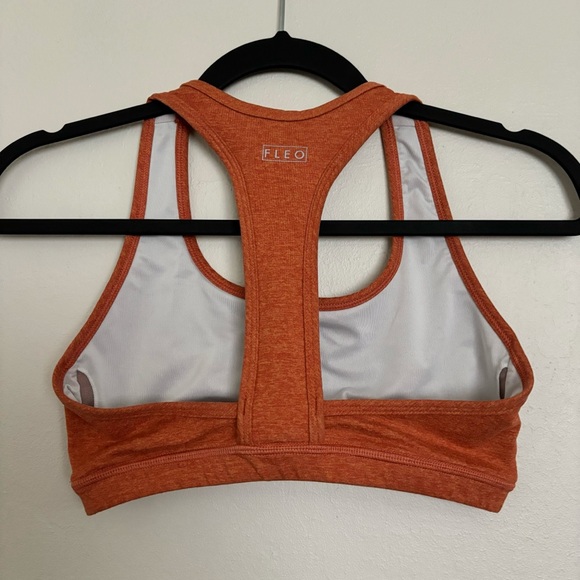 Fleo Nora Sports Bra Orange/Burnt Orange Size Small Medium Support T Back Active - Picture 4 of 8